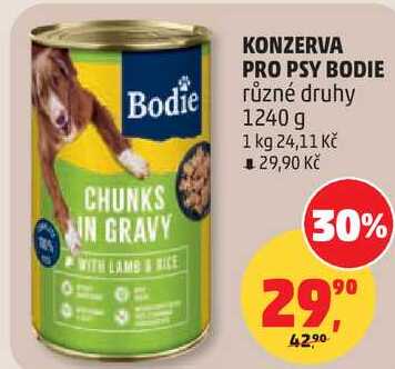 KONZERVA PRO PSY BODIE různé druhy, 1240 g 