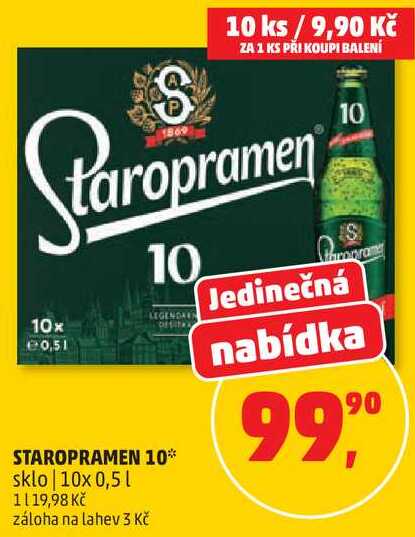 STAROPRAMEN 10 sklo, 10x 0,5 L 