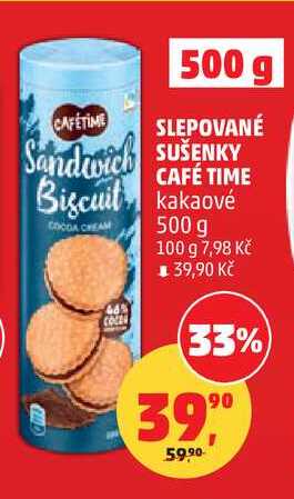 SLEPOVANÉ SUŠENKY CAFÉ TIME kakaové, 500 g