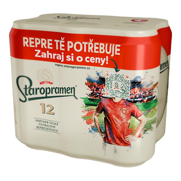 Staropramen 12, světlý ležák, plech multipack 6 x 0,5l