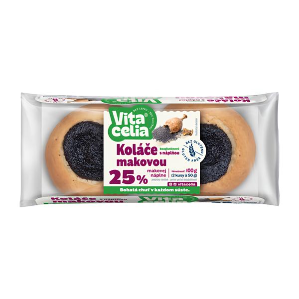 Vitacelia Koláče bezlepkové s náplní makovou 2x50g