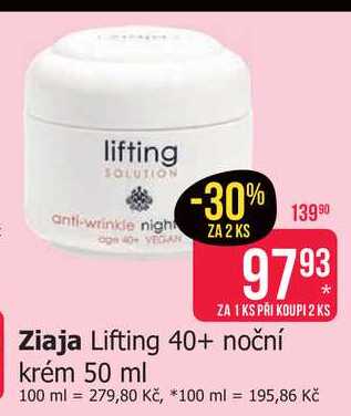 Ziaja Lifting 40+ noční krém 50 ml 