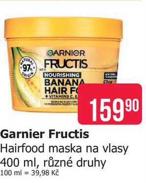 Garnier Fructis Hairfood maska na vlasy 400 ml, různé druhy