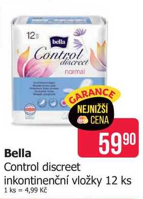 Bella Control discreet inkontinenční vložky 12 ks