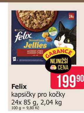 Felix Sensations Jellies kapsičky pro kočky 24x 85g