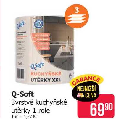 QSoft 3vrstvé kuchyňské utěrky 1 role