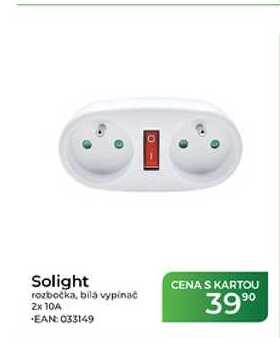 Solight rozbočka, bila vypínač 2x 10A