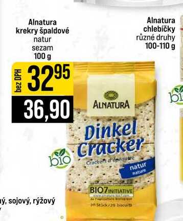 Alnatura krekry špaldové natur sezam 100 g