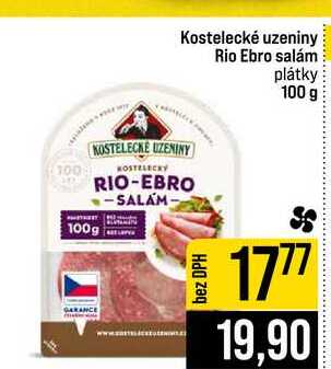 Kostelecké uzeniny Rio Ebro salám plátky 100 g