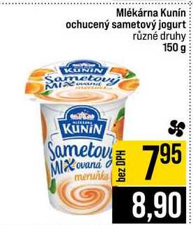 Mlékárna Kunín ochucený sametový jogurt různé druhy 150 g
