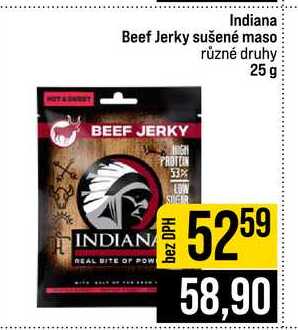 Indiana Beef Jerky sušené maso různé druhy 25 g 