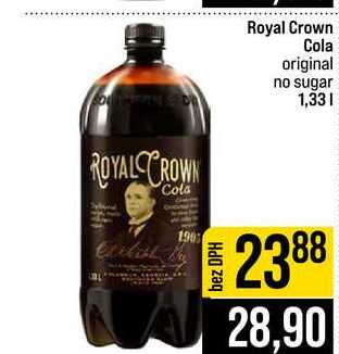 Royal Crown Cola original no sugar 1,33l