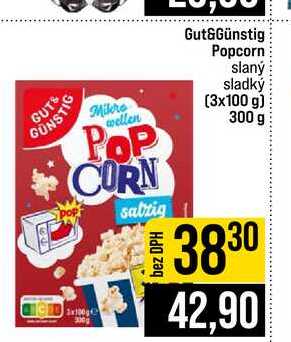 Gut&Günstig Popcorn slaný sladký (3x100 g) 300 g 