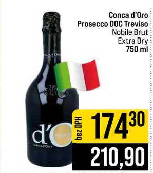 Conca d'Oro Prosecco DOC Treviso Nobile Brut Extra Dry 750 ml
