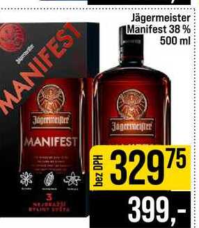 Jägermeister Manifest 38% 500 ml