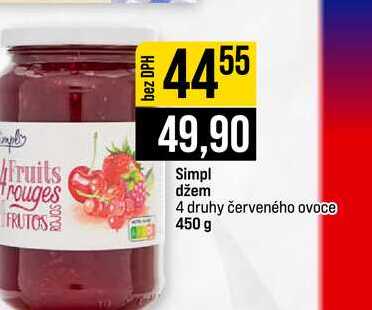Simpl džem 4 druhy červeného ovoce 450 g