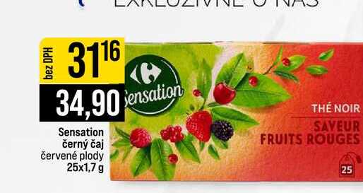 Sensation černý čaj červené plody 25x1,7 g