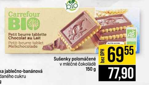 Sušenky polomáčené v mléčné čokoládě 150 g 