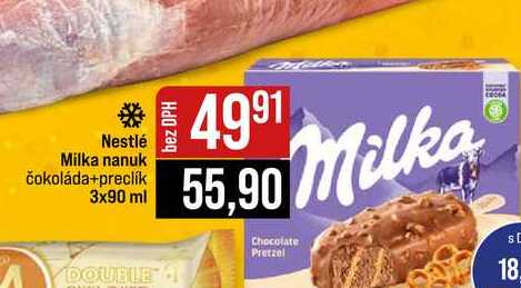 Nestlé Milka nanuk čokoláda+preclík 3x90 ml