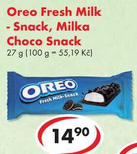 Oreo Fresh Milk - Snack, Milka Choco Snack, 27 g