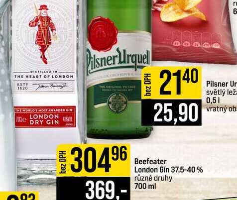 Beefeater London Gin 37,5-40% různé druhy 700 ml