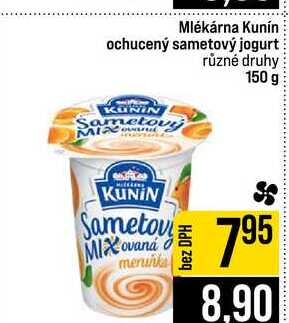 Mlékárna Kunín ochucený sametový jogurt různé druhy 150 g