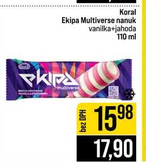 Koral Ekipa Multiverse nanuk vanilka+jahoda 110 ml 
