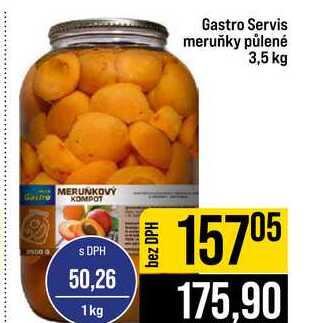 Gastro Servis meruňky půlené 3,5 kg