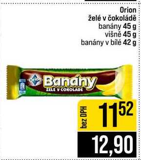 Orion želé v čokoládě banány 45 g višně 45 g banány v bílé 42 g