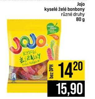 Jojo kyselé želé bonbony různé druhy 80 g 