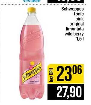 Schweppes tonic pink original limonáda wild berry 1,5l