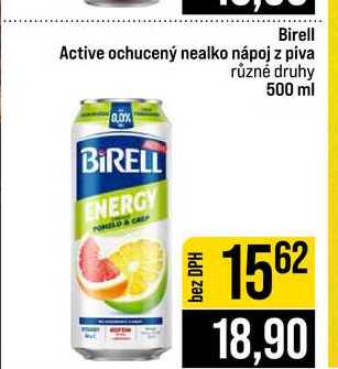 Birell Active ochucený nealko nápoj z piva různé druhy 500 ml