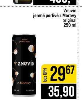 Znovín jemně perlivé z Moravy original 250 ml