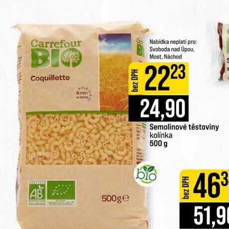 Semolinové těstoviny kolínka 500 g