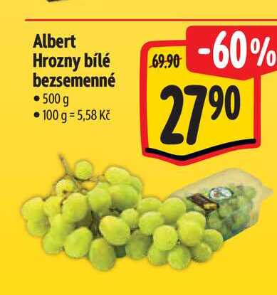 Albert Hrozny bílé bezsemenné  500 g 