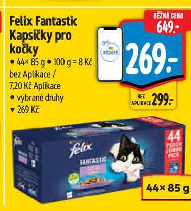 Felix Fantastic Kapsičky pro kočky 44x 85 g