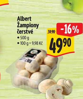 Albert Žampiony čerstvé  500 g 