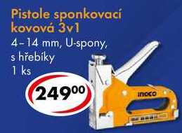 Pistole sponkovací kovová 3v1