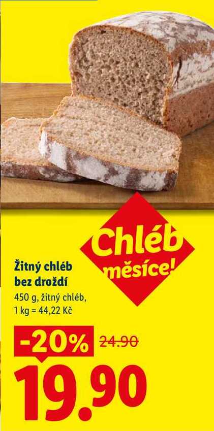 Žitný chléb bez droždí 450 g