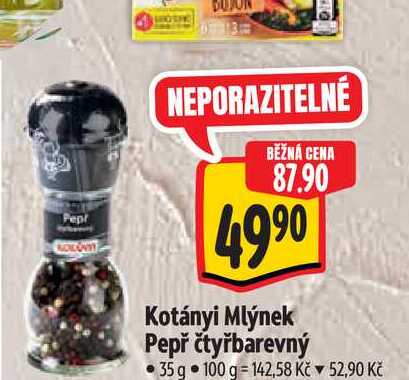 Kotányi Mlýnek Pepř čtyřbarevný 35 g
