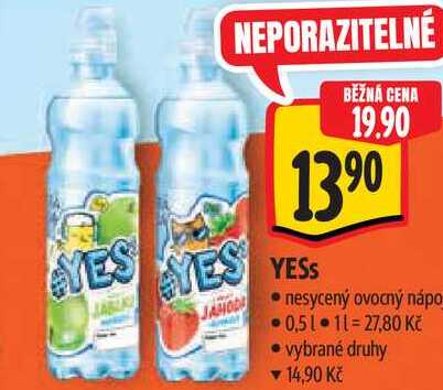 YESS nesycený ovocný nápoj 0,51
