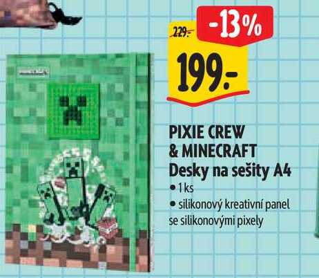   PIXIE CREW & MINECRAFT Desky na sešity A4 1ks  