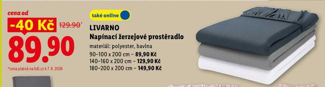 LIVARNO Napínací žerzejové prostěradlo