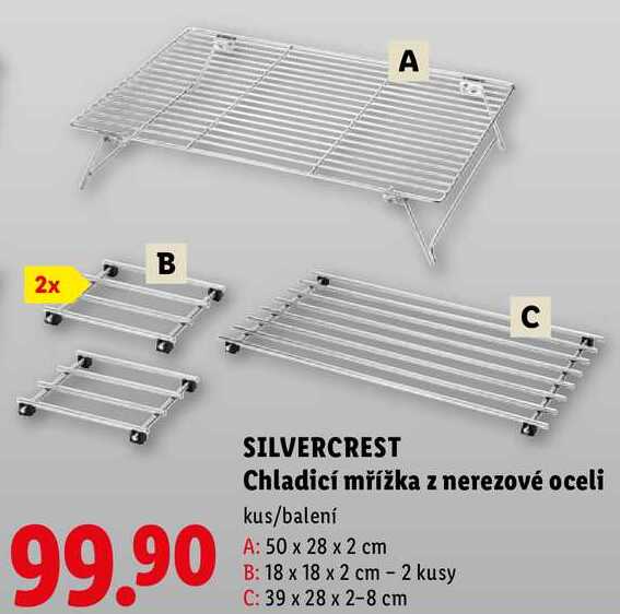 SILVERCREST Chladicí mřížka z nerezové oceli kus/balení