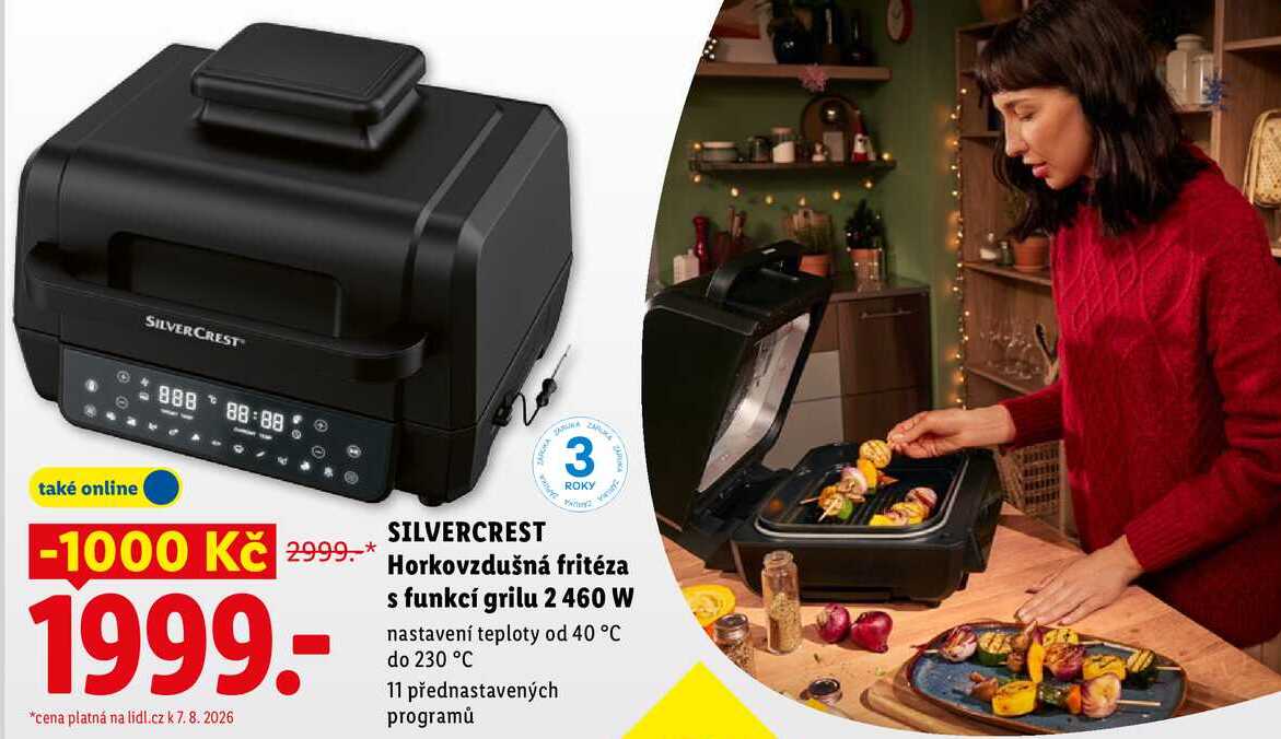 SILVERCREST Horkovzdušná fritéza s funkcí grilu 2 460 W 