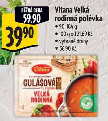 Vitana Velká rodinná polévka, 90-184 g