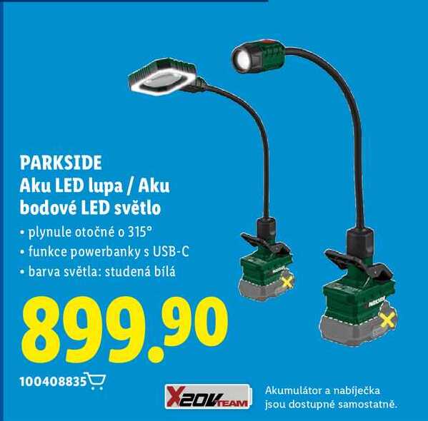 PARKSIDE Aku LED lupa / Aku bodové LED světlo