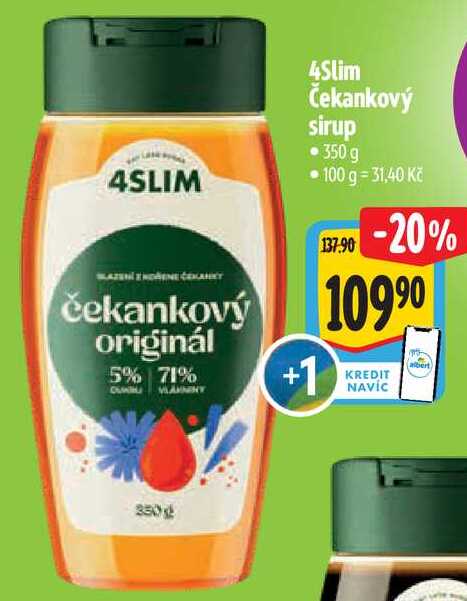 4Slim Čekankový sirup, 350 g 