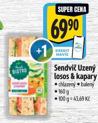 Sendvič Uzený losos & kapary, 160 g
