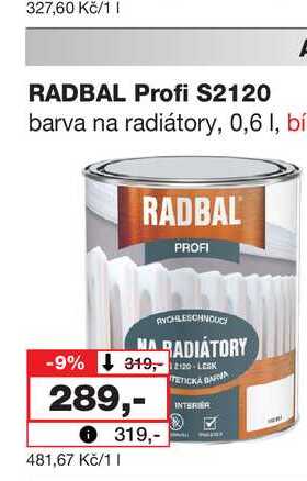 RADBAL Profi S2120 barva na radiátory, 0,6l